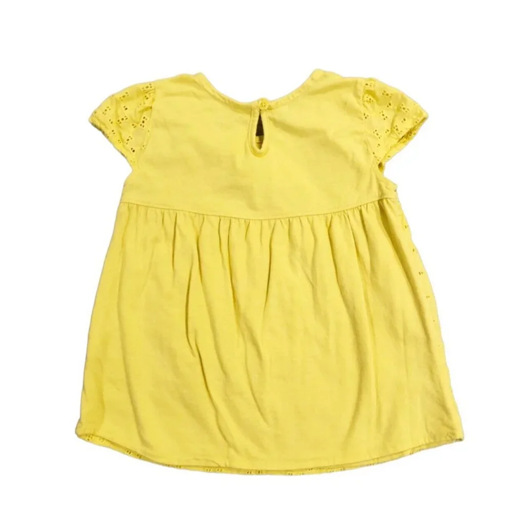 Baby Gap 4Y Yellow Eyelet Heart Shirt Top